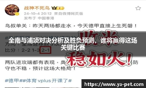 全南与浦项对决分析及胜负预测，谁将赢得这场关键比赛